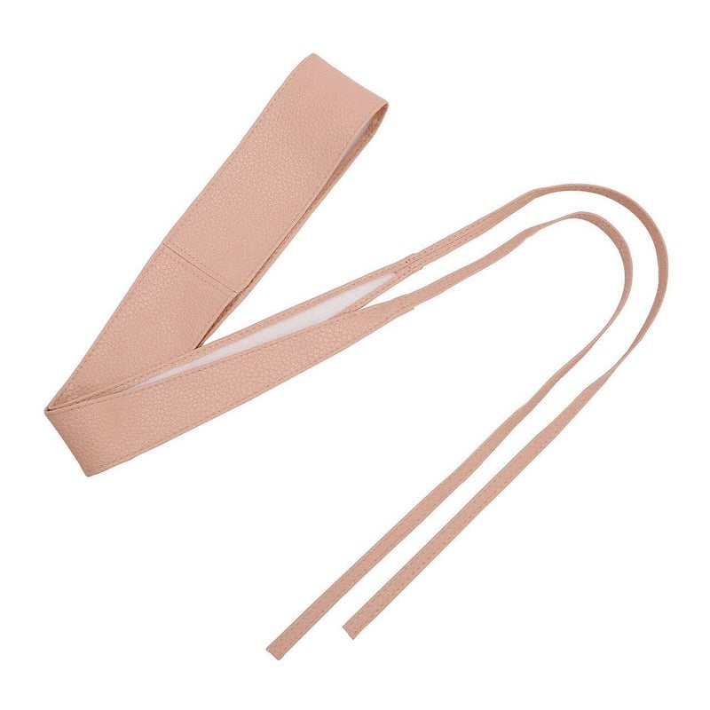 Ayliss Women Soft Leather Obi Belt Self Tie Wrap Cinch Belt,Nude Pink - Image 5